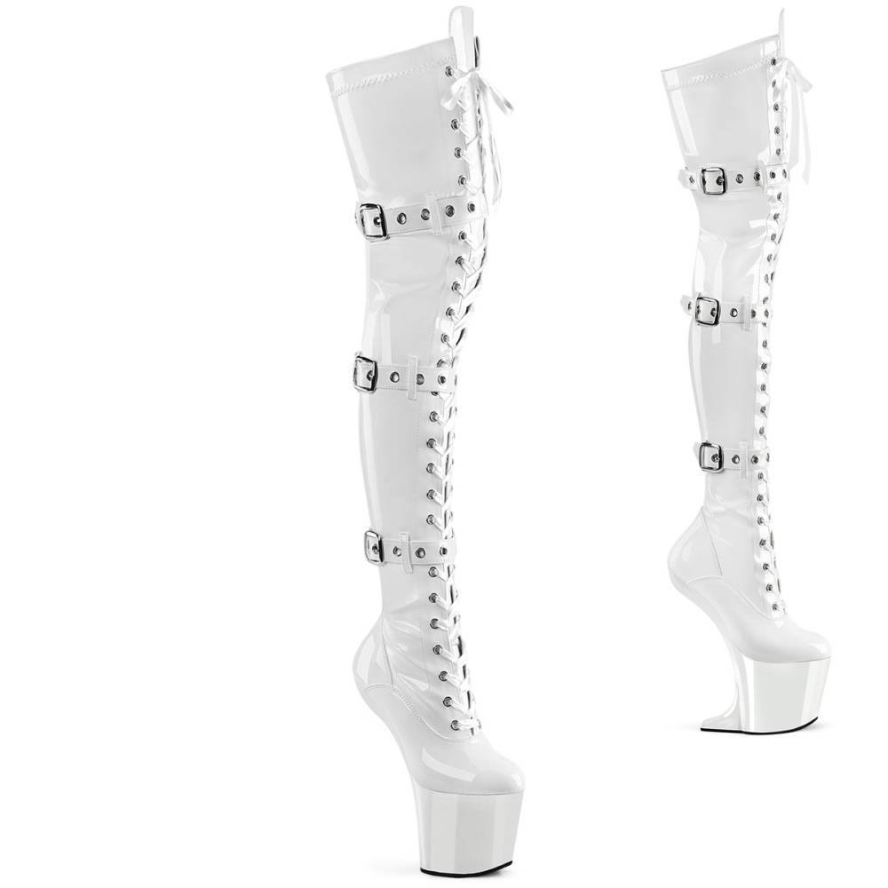 Pleaser - CRAZE3028 Cuissardes à plateforme - Blanc Product image